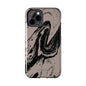 Taupe and Black Marble iPhone Case