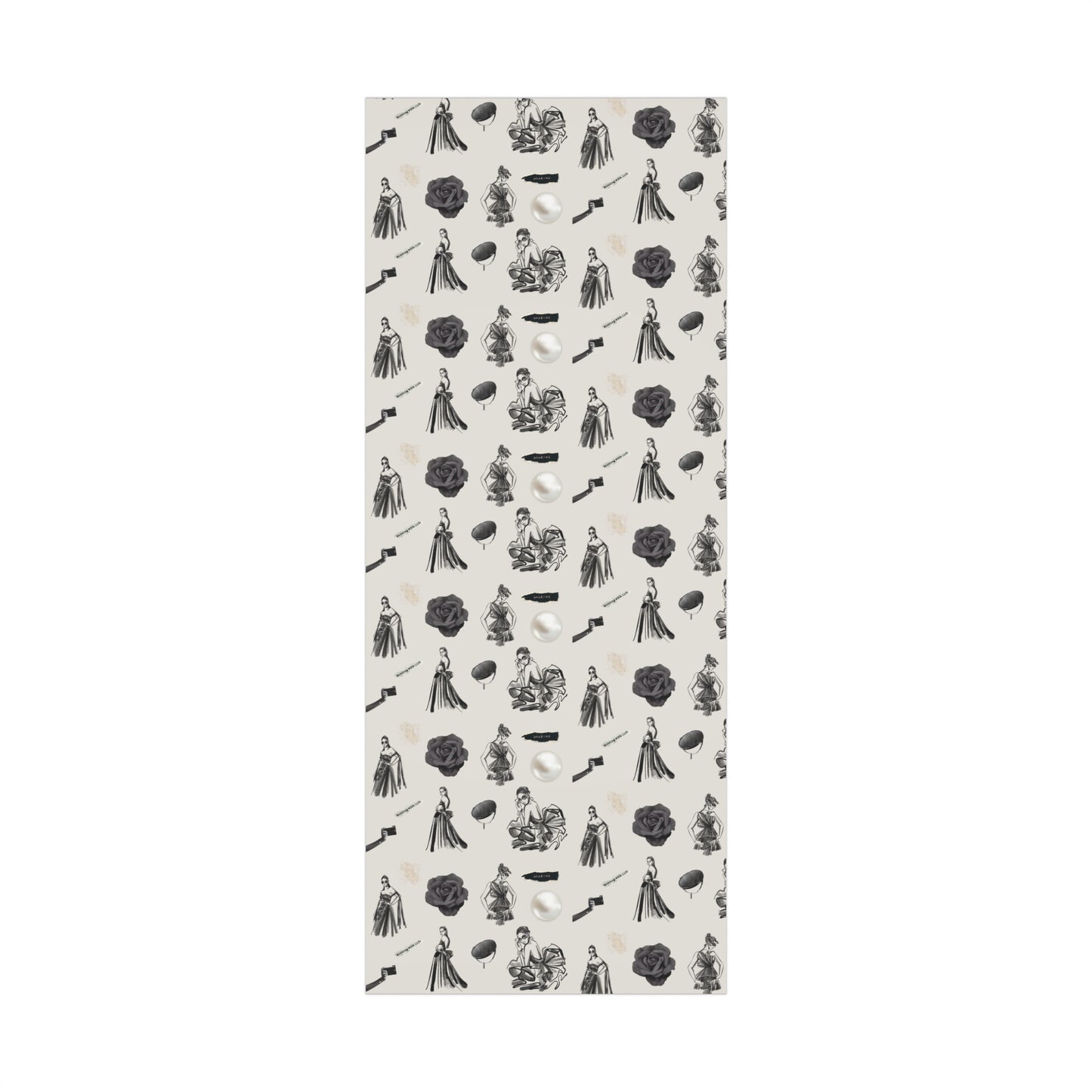 B&W Fashion Illustration Gift Wrapping Paper | Elegant Sketches on Bone White