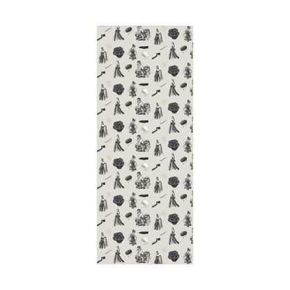 B&W Fashion Illustration Gift Wrapping Paper | Elegant Sketches on Bone White