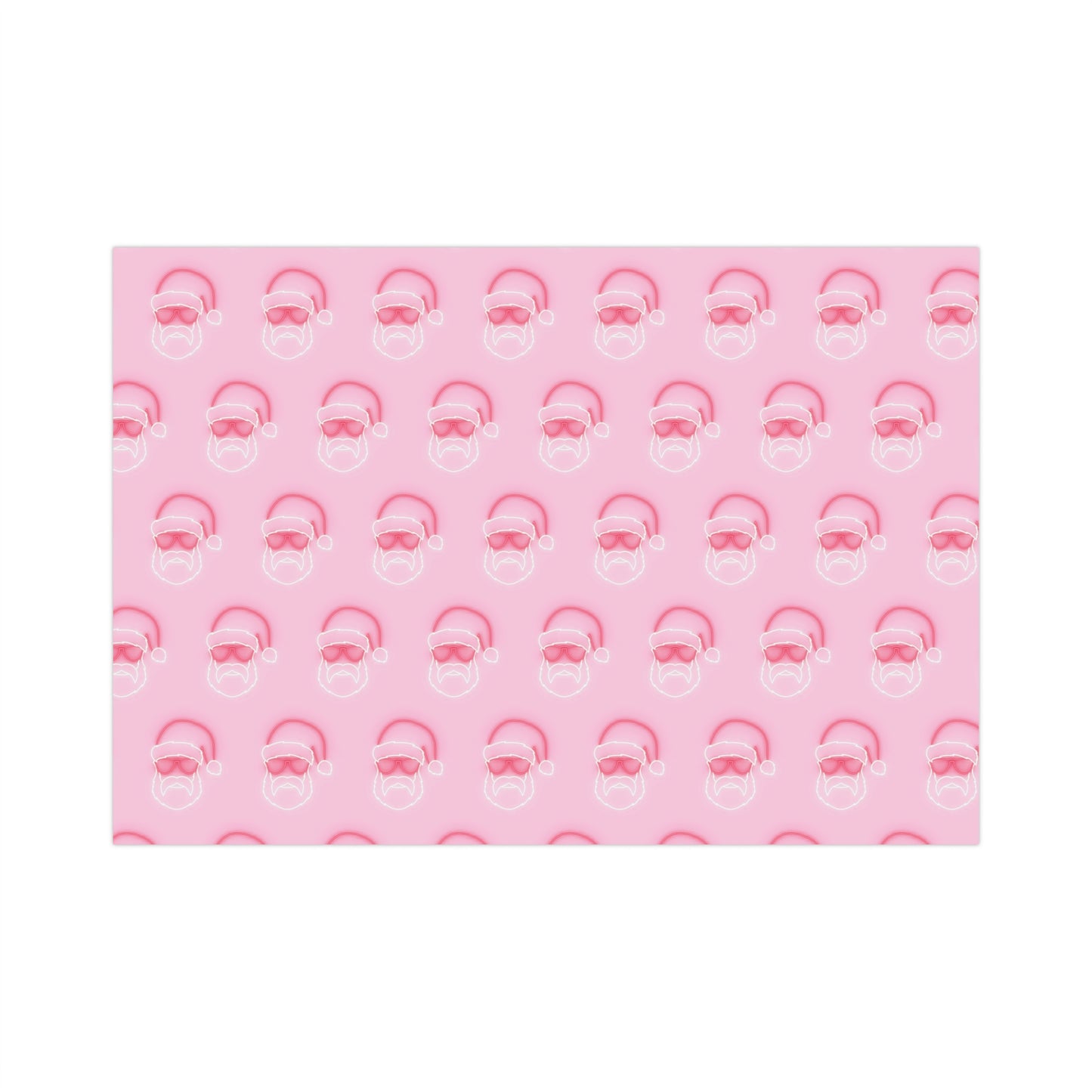 Neon Sign Santa on Pink Wrapping paper