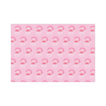 Neon Sign Santa on Pink Wrapping paper