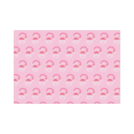 Neon Sign Santa on Pink Wrapping paper