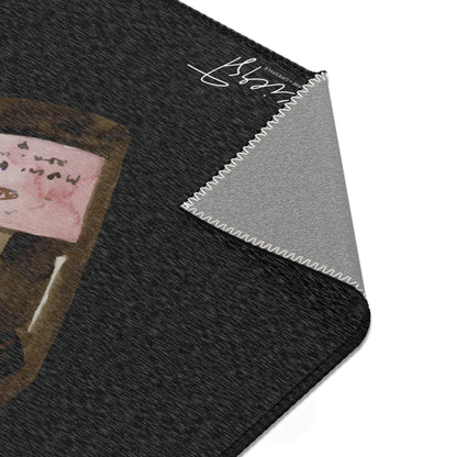 Pop Rosé Area Rug – Black Background, Pink Bottle