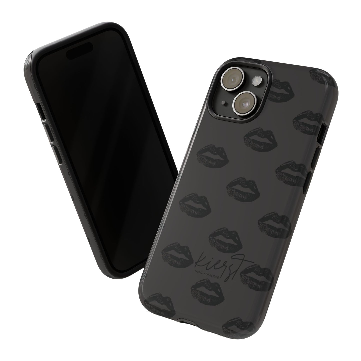 Black Lips on Charcoal iPhone Case
