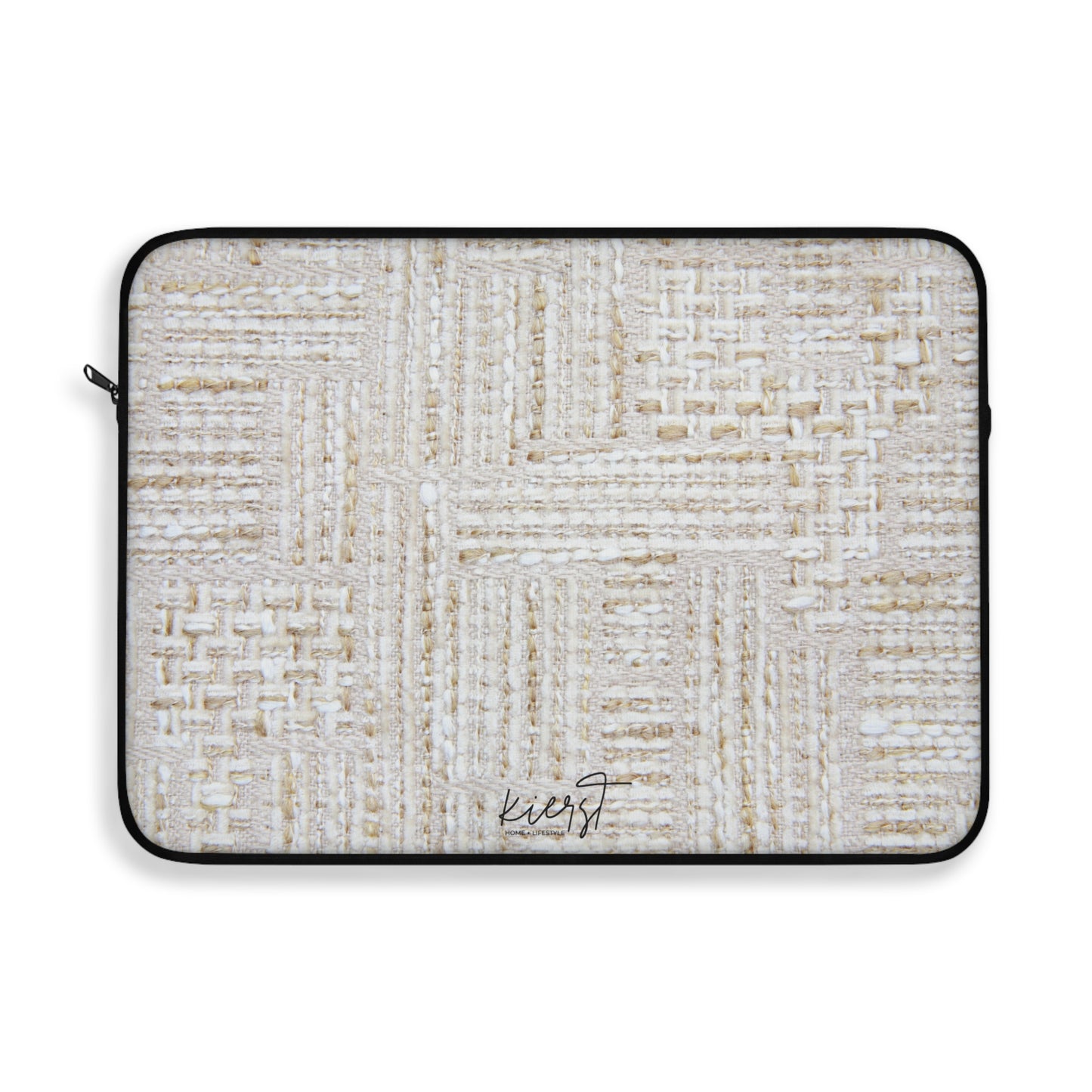 Cream + Gold Tweed Print Laptop Sleeve
