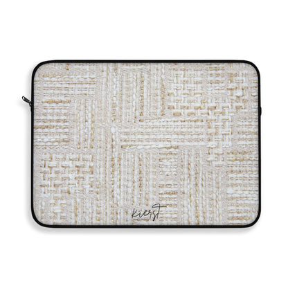 Cream + Gold Tweed Print Laptop Sleeve