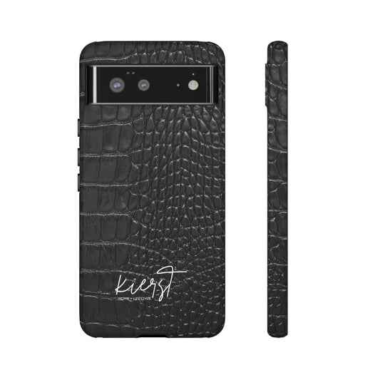 Black Crocodile Print Google Pixel Phone Case