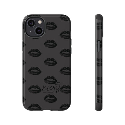 Black Lips on Charcoal iPhone Case