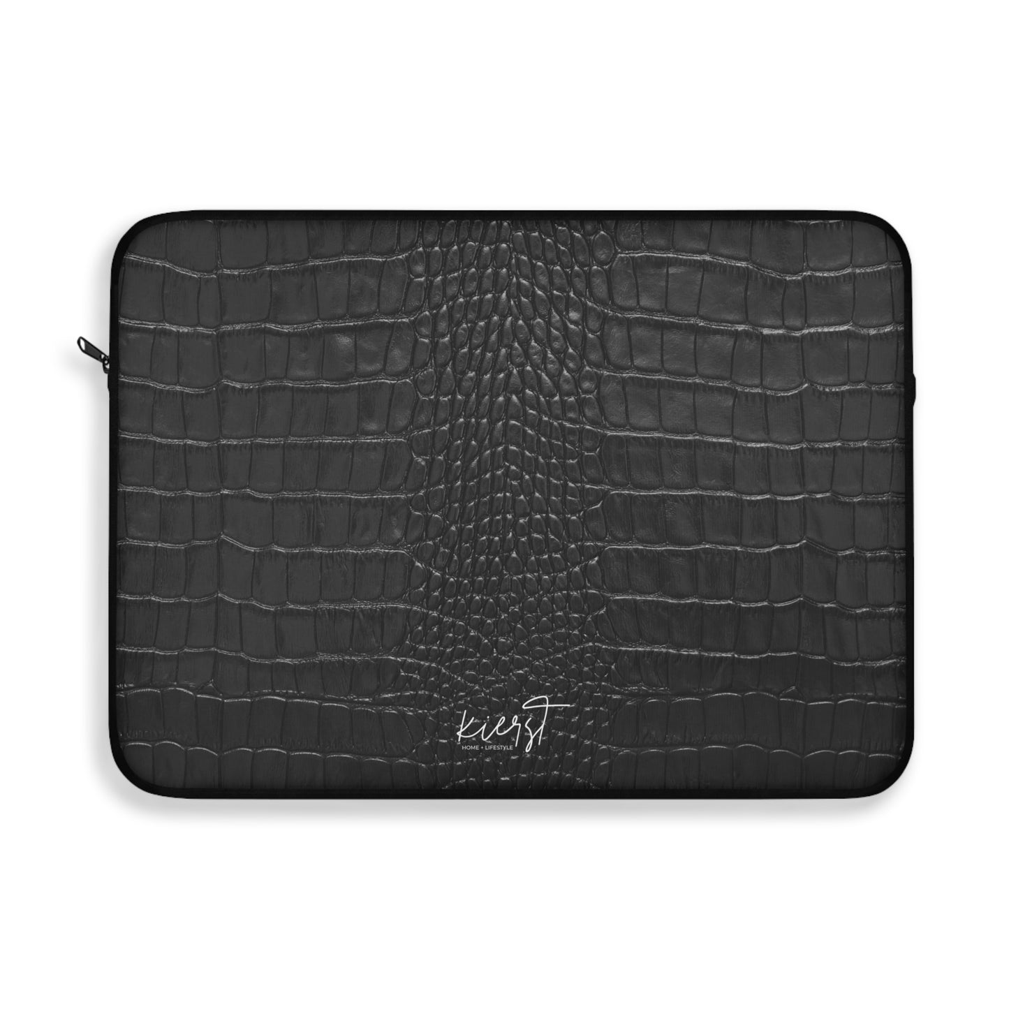 Black Crocodile Print Laptop Sleeve