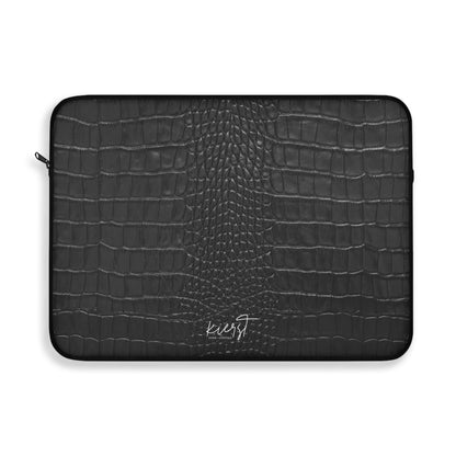 Black Crocodile Print Laptop Sleeve