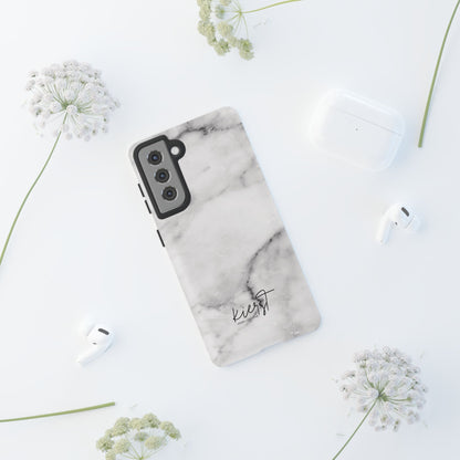 Lived-In White and Grey Marble Samsung Galaxy Case | Soft Strength, Redefined