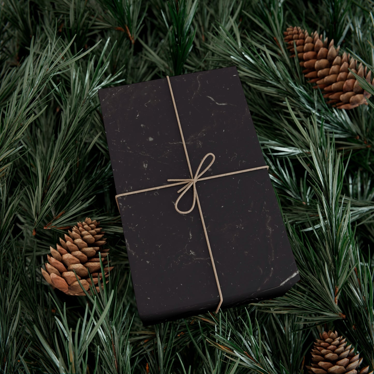 Black Marble Gift Wrapping Paper – Black and White Stone-Inspired Print