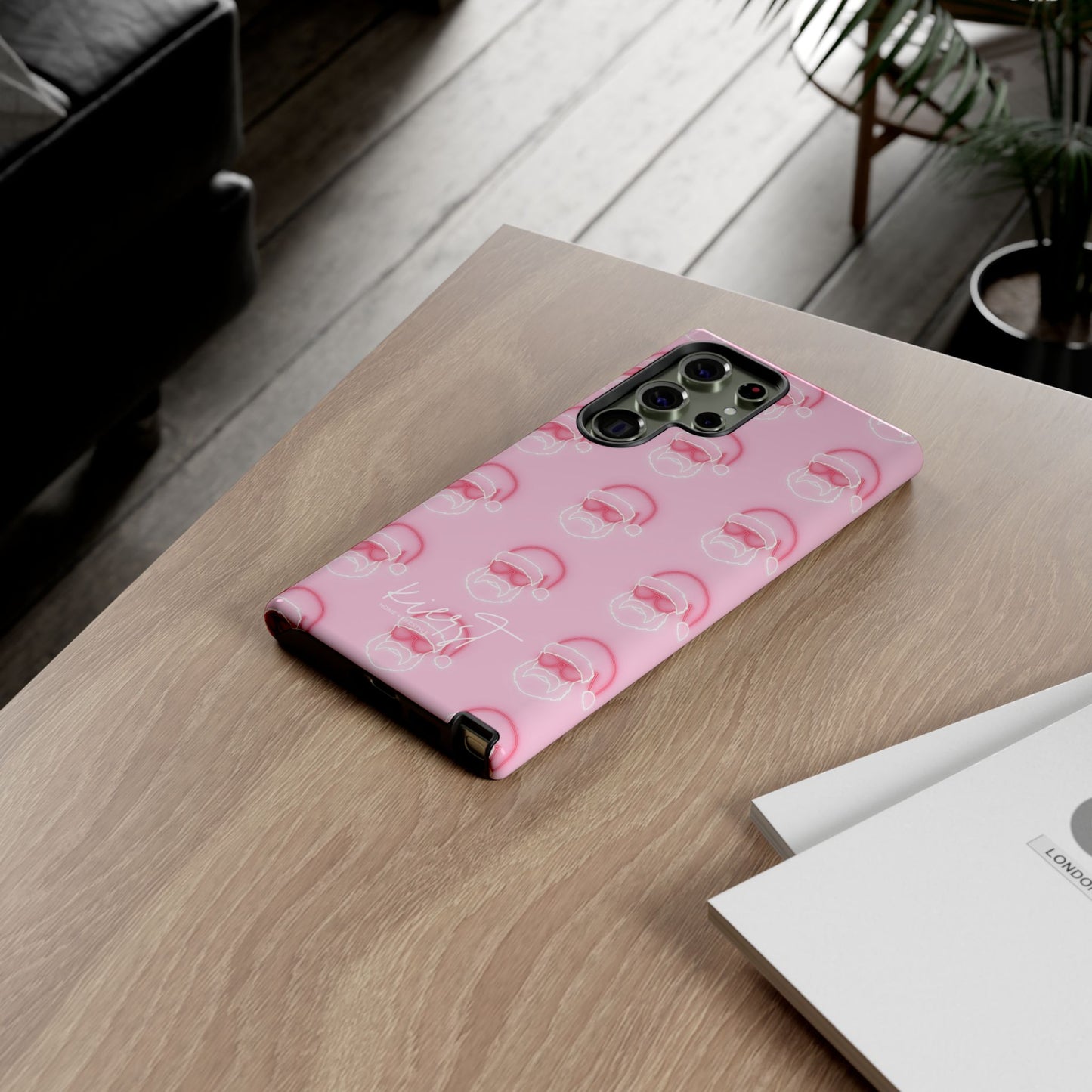 Holiday 25 Neon Sign Santa on Pink Samsung Galaxy Phone Case