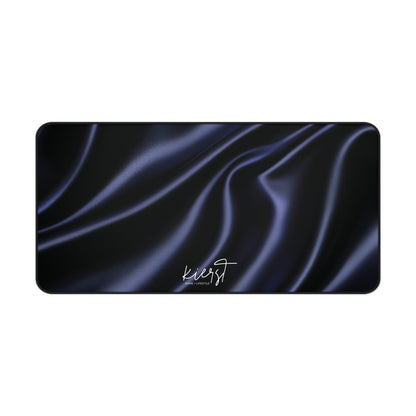 Navy Silk Print Desk Mat