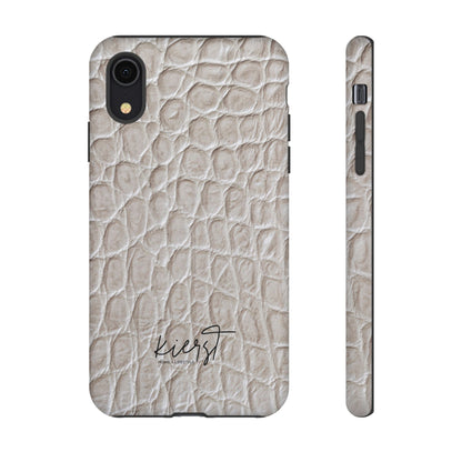 Cream Reptile Print iPhone Case