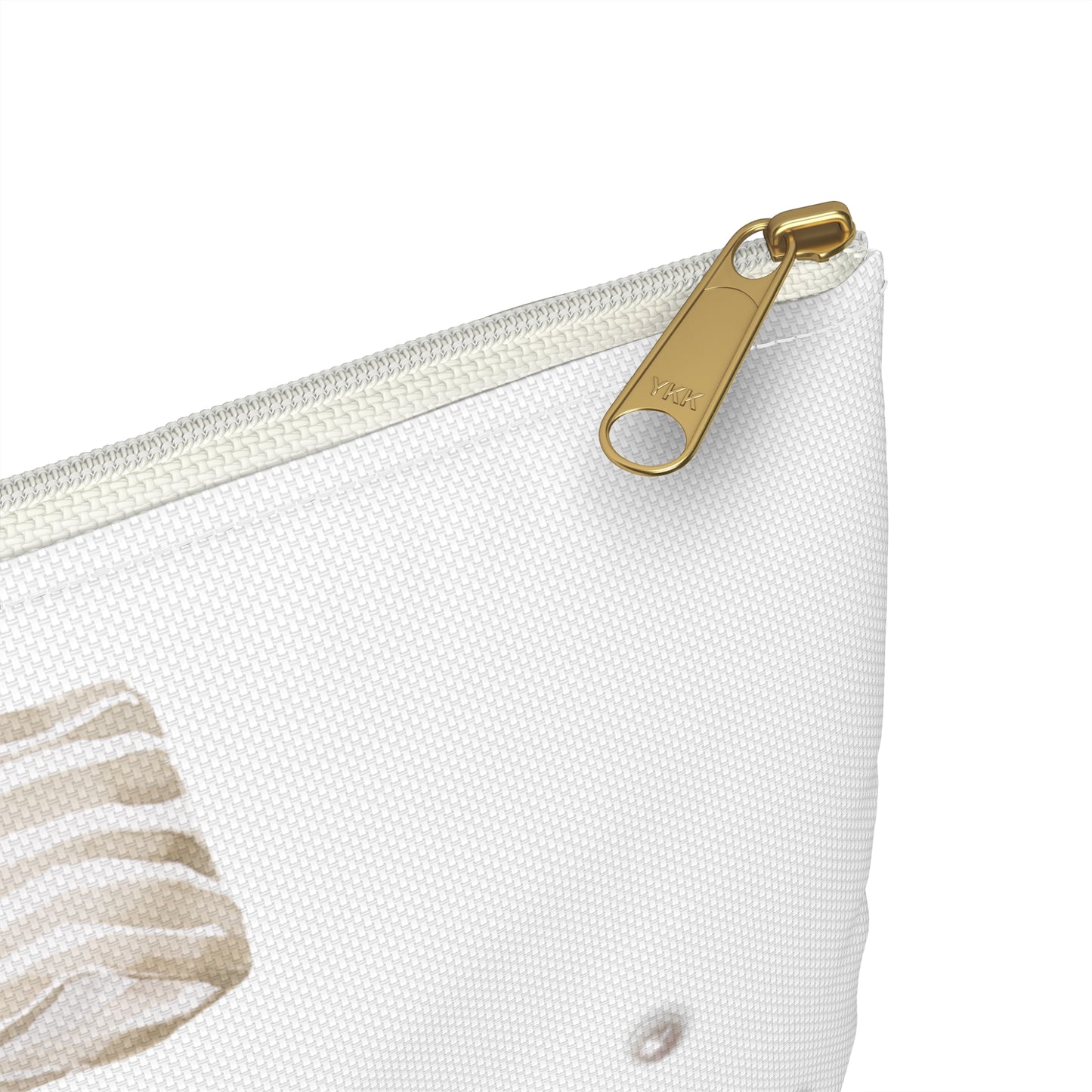 Tan and White Bow With Pearls She Believed She Could Accessory Pouch