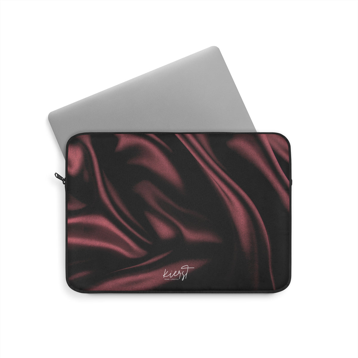 Signature Velvet Noir Silk Print Laptop Sleeve