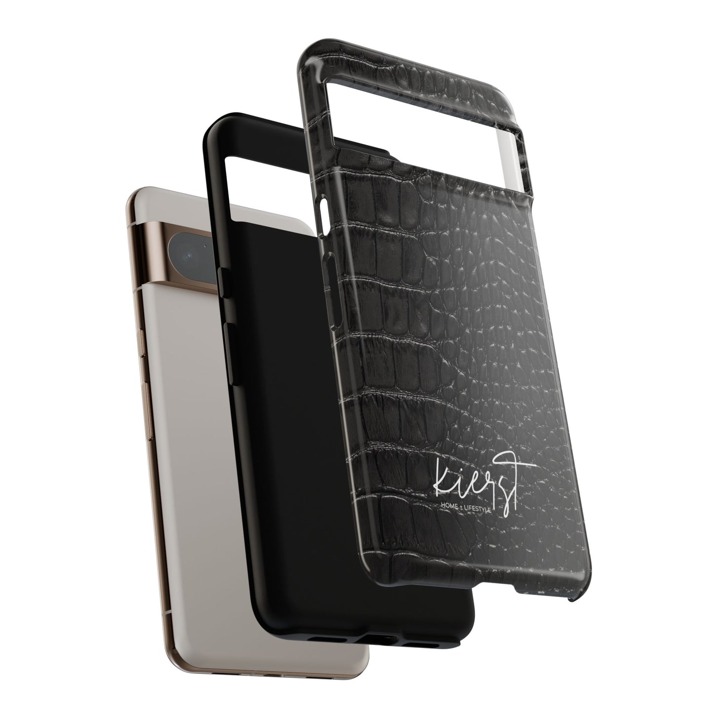 Black Crocodile Print Google Pixel Phone Case