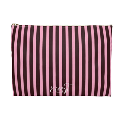 Signature Velvet Noir + Pink Stripes Accessory Pouch
