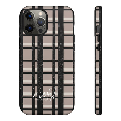Elevated Neutrals Plaid iPhone Case | Classic Pattern, Modern Contrast