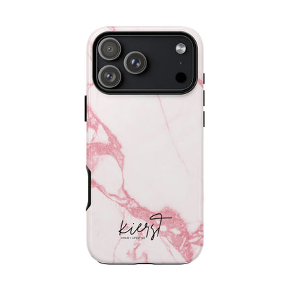 Pink + White Marble iPhone Case