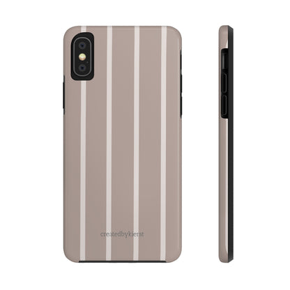 Cream and Brown Vertical Striped iPhone Case