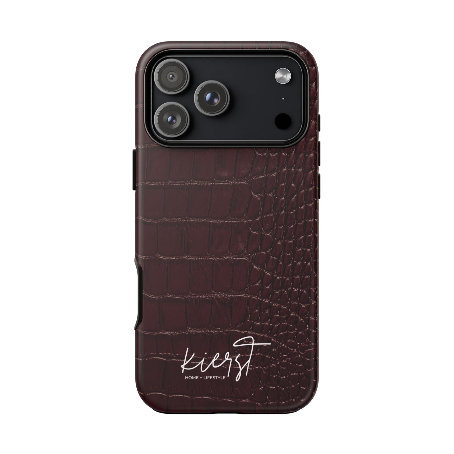 Signature Velvet Noir Crocodile Print iPhone Case
