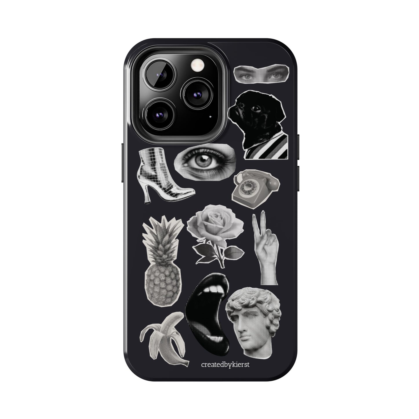 Black & White Vintage Sticker Design iPhone Case