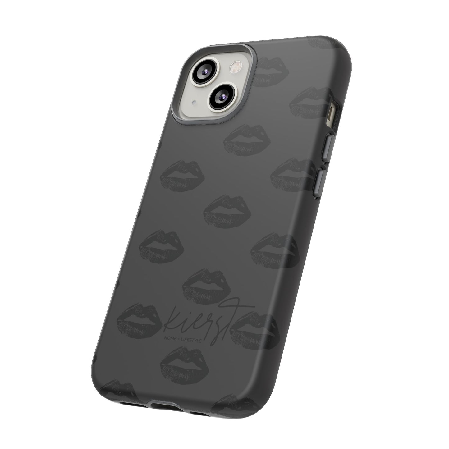 Black Lips on Charcoal iPhone Case
