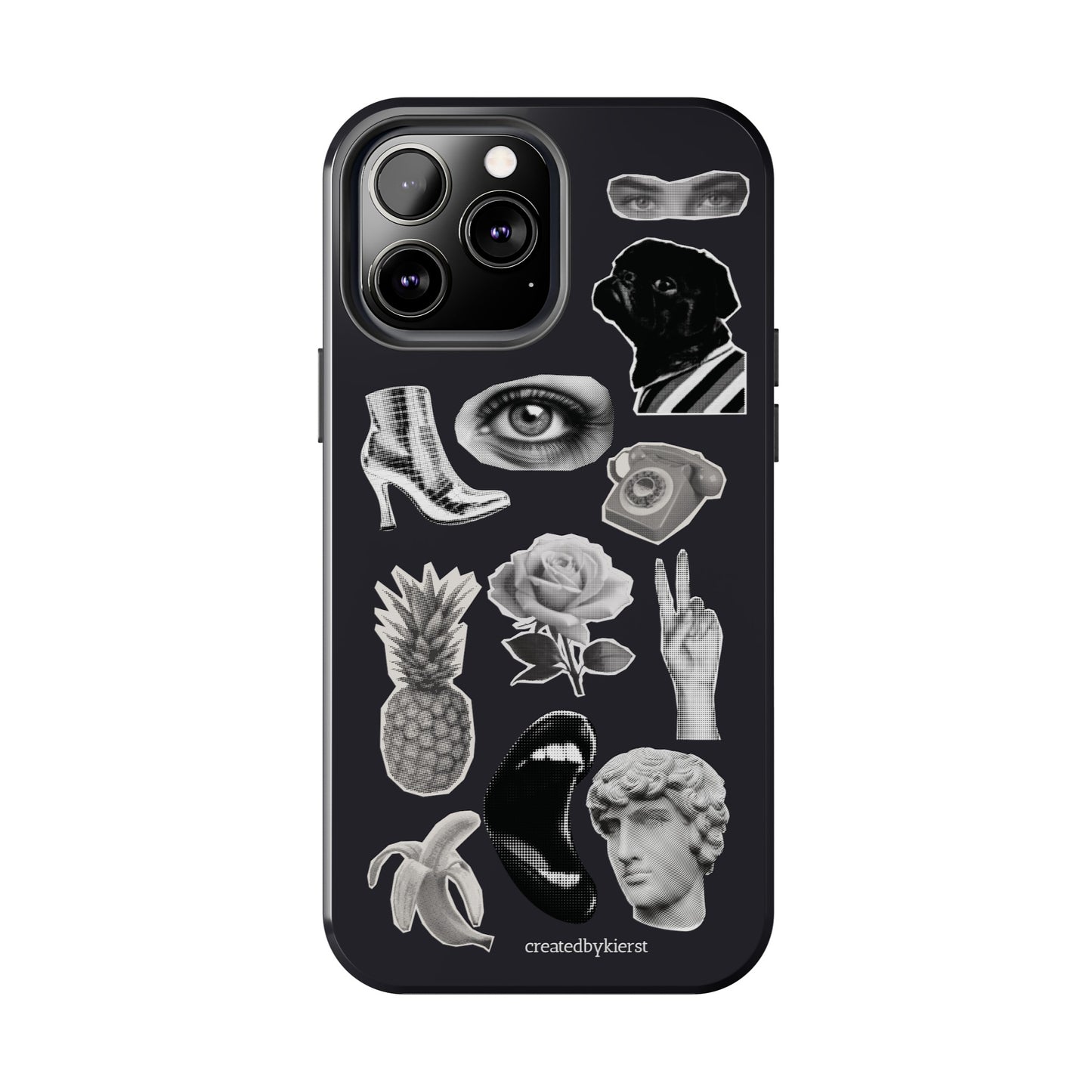 Black & White Vintage Sticker Design iPhone Case