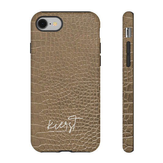 Tan Alligator Print iPhone Case | Elevated texture meets everyday ease