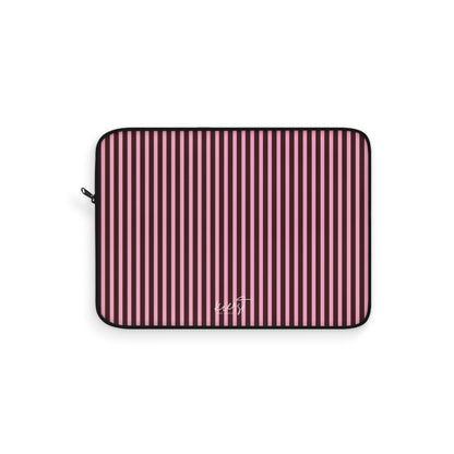 Signature Velvet Noir + Pink Stripes Laptop Sleeve