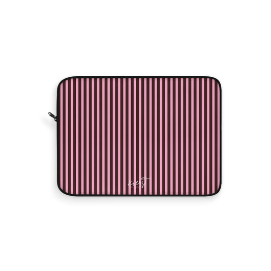 Signature Velvet Noir + Pink Stripes Laptop Sleeve