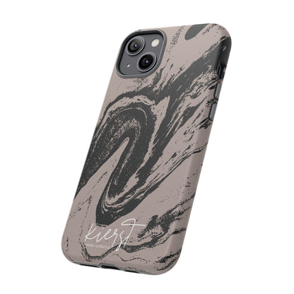 Taupe and Black Marble iPhone Case