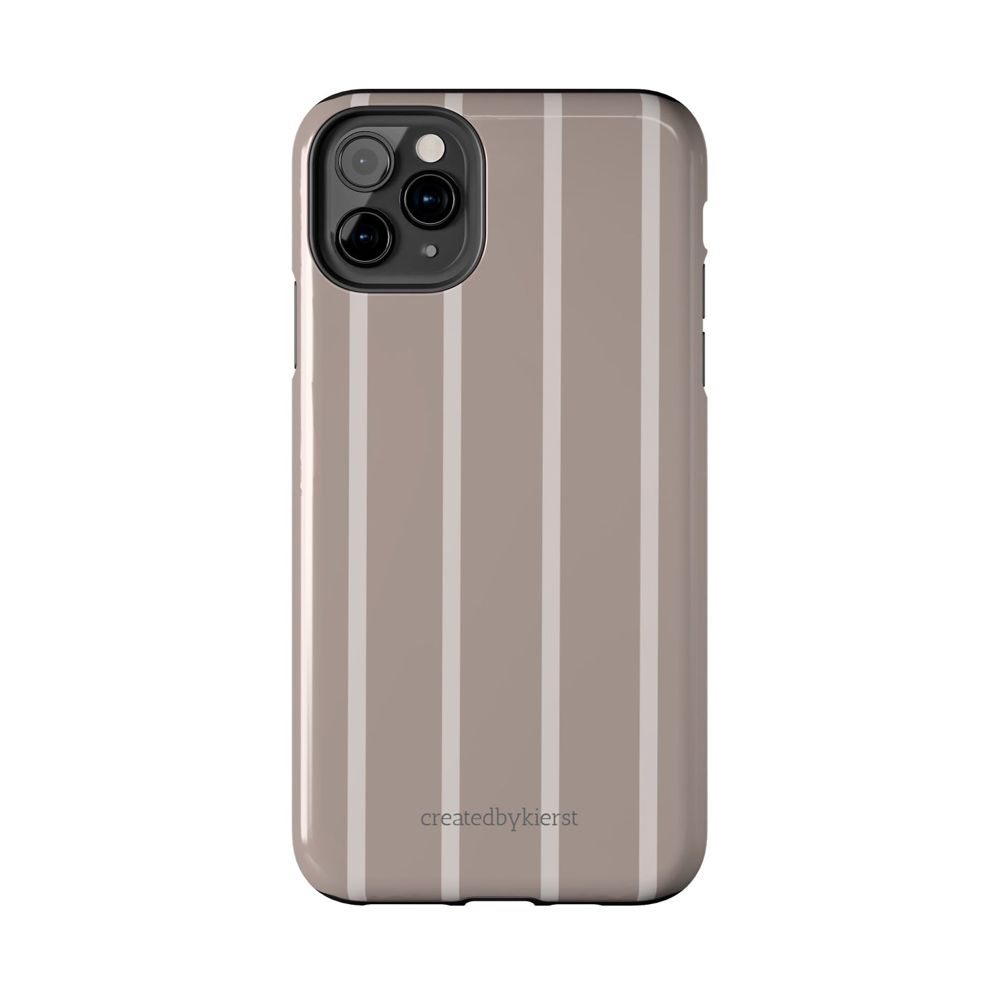 Cream and Brown Vertical Striped iPhone Case