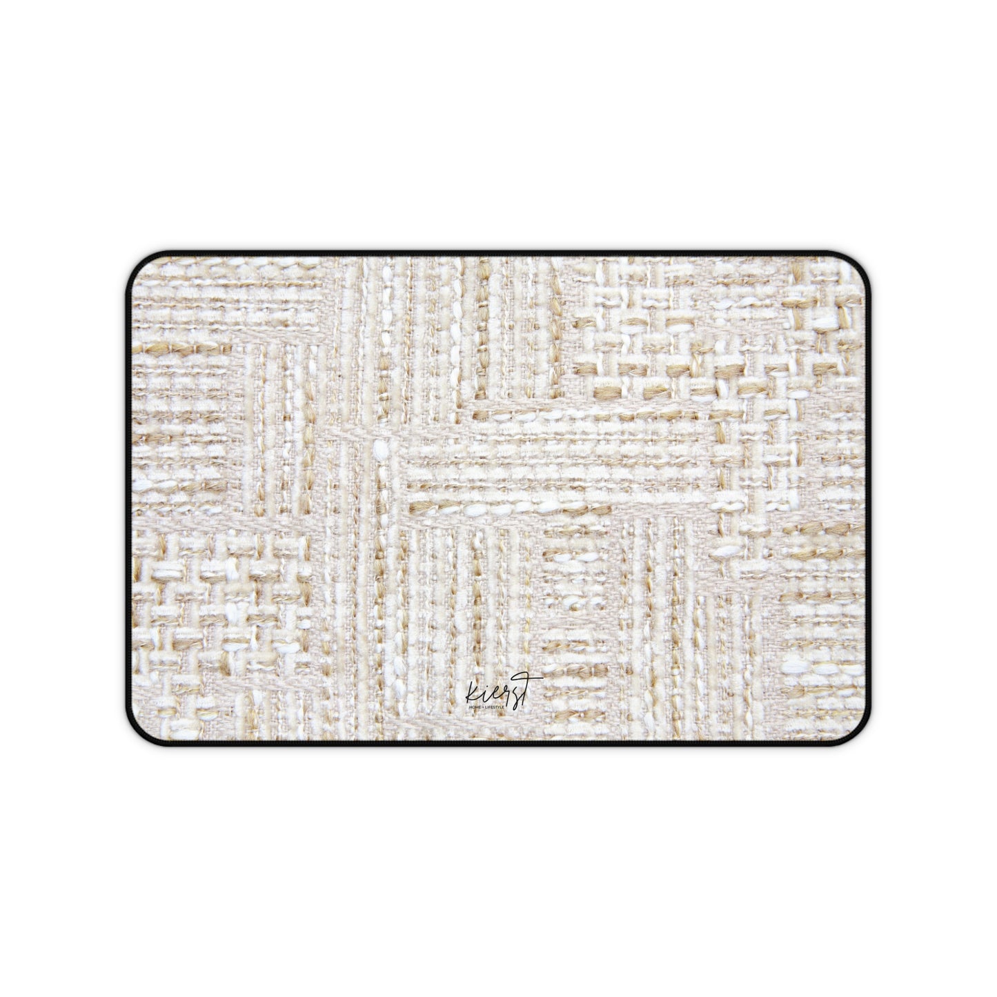 Cream + Gold Tweed Print Desk Mat
