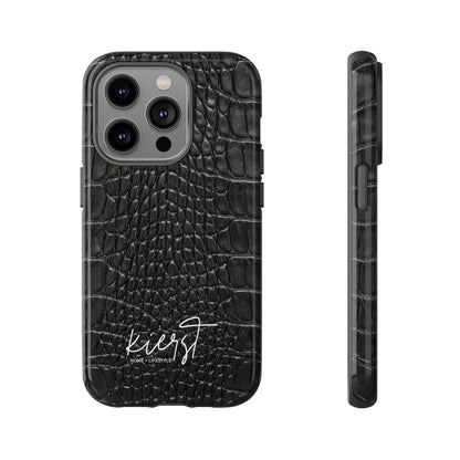 Black Alligator Print iPhone Case