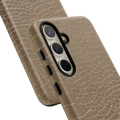 Tan Alligator Print Samsung Galaxy Phone Case | Subtle Statement, Everyday Style
