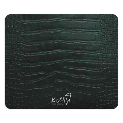 Luxurious Leather-Look Mouse Pad - Stylish Desk Accessory for Home and Office Emerald Crocodile