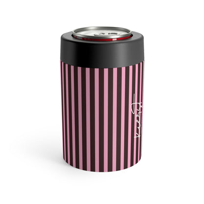 Signature Velvet Noir + Pink Stripes Can Holder