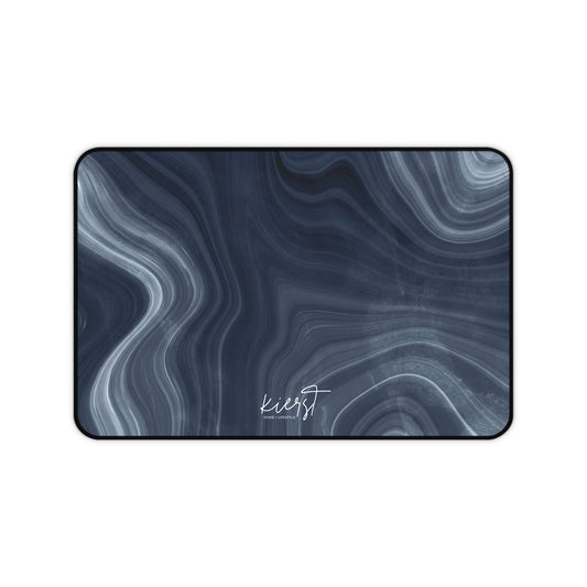 Navy Marble Print Desk Mat