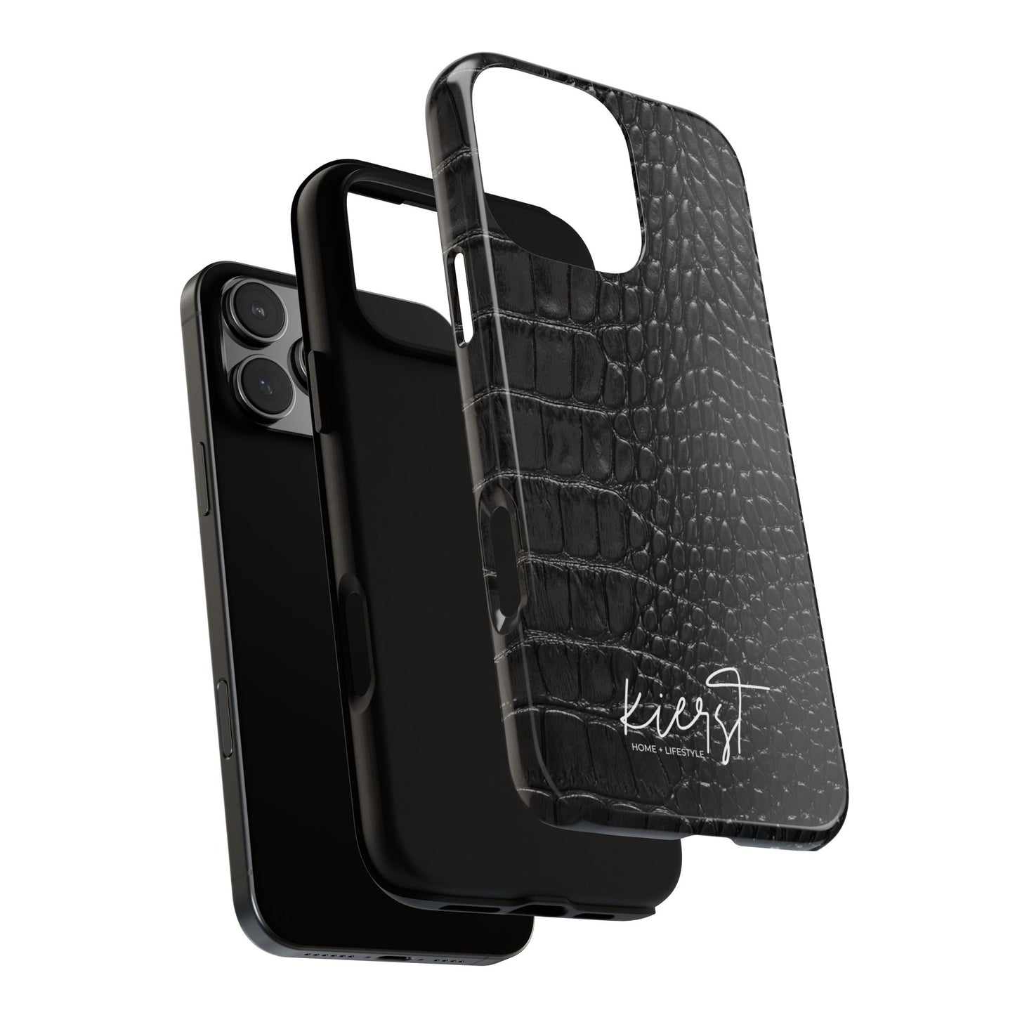 Black Crocodile Print iPhone Case