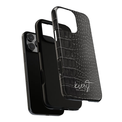 Black Crocodile Print iPhone Case