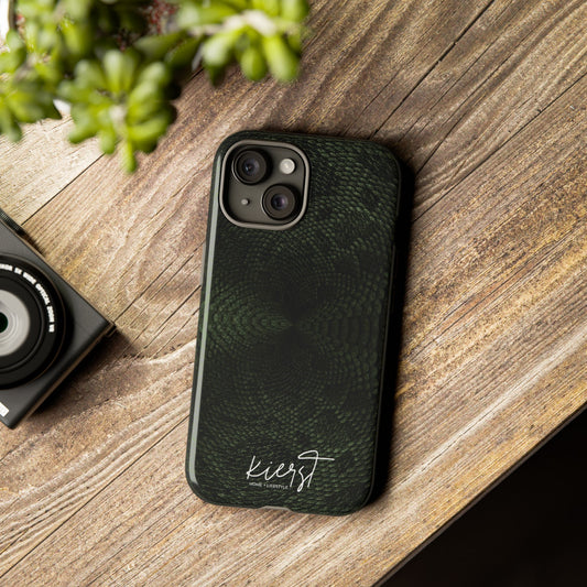 Deep Rich Green Snake Print iPhone Case