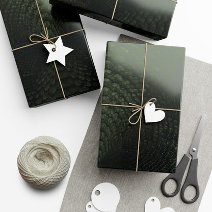 Deep Rich Green Snake Print Gift Wrapping Paper