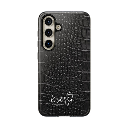 Black Alligator Print Samsung Galaxy Phone Case