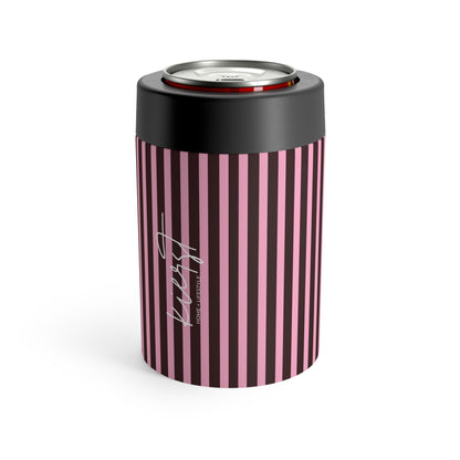 Signature Velvet Noir + Pink Stripes Can Holder