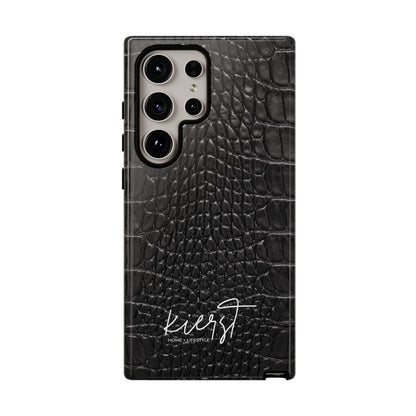 Black Alligator Print Samsung Galaxy Phone Case