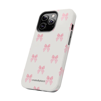 Pink Multiple Bows on Beige iPhone Case