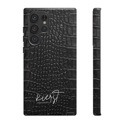 Black Alligator Print Samsung Galaxy Phone Case